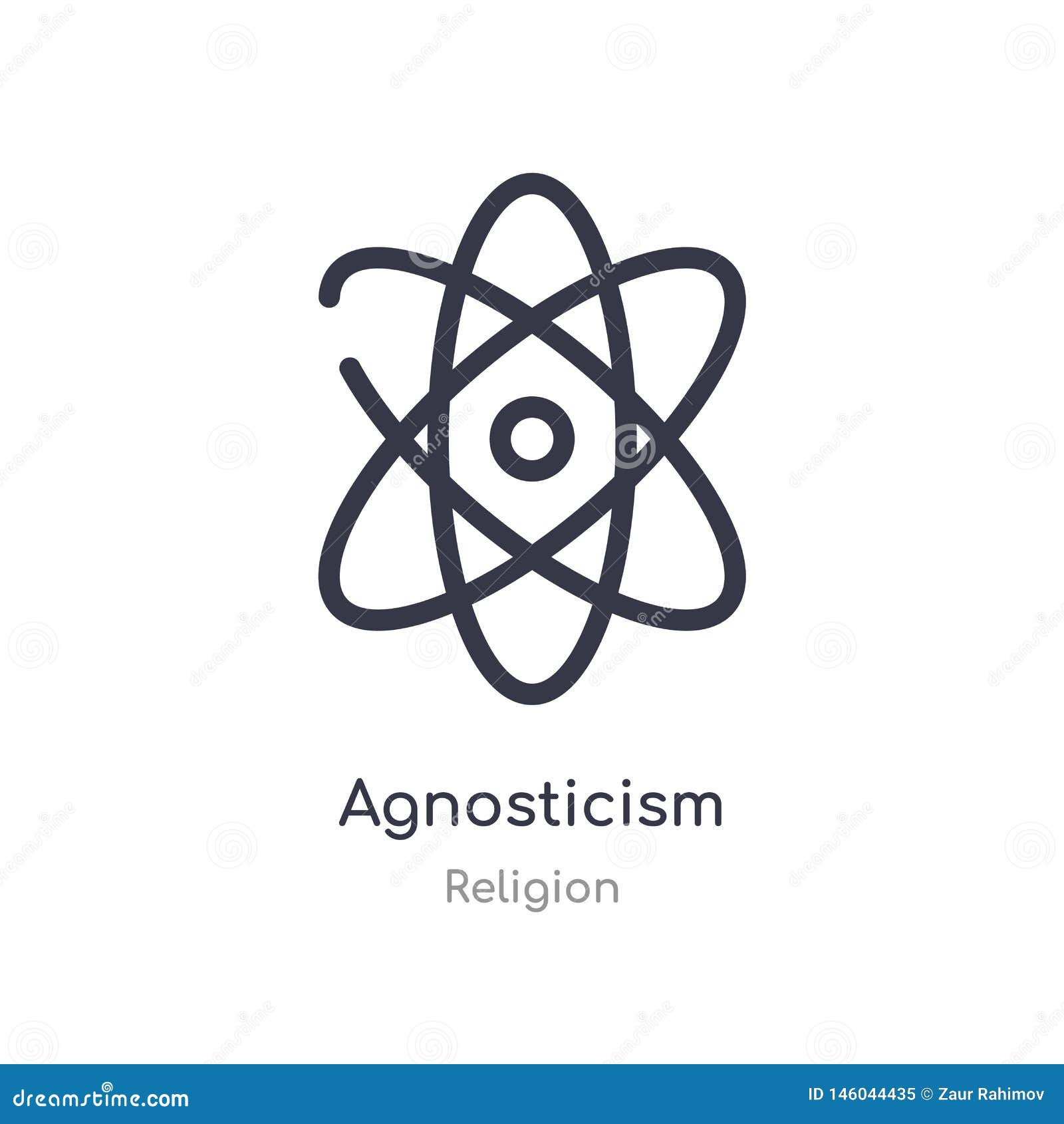 Agnosticism Outline Icon. Isolated Line Vector Illustration from