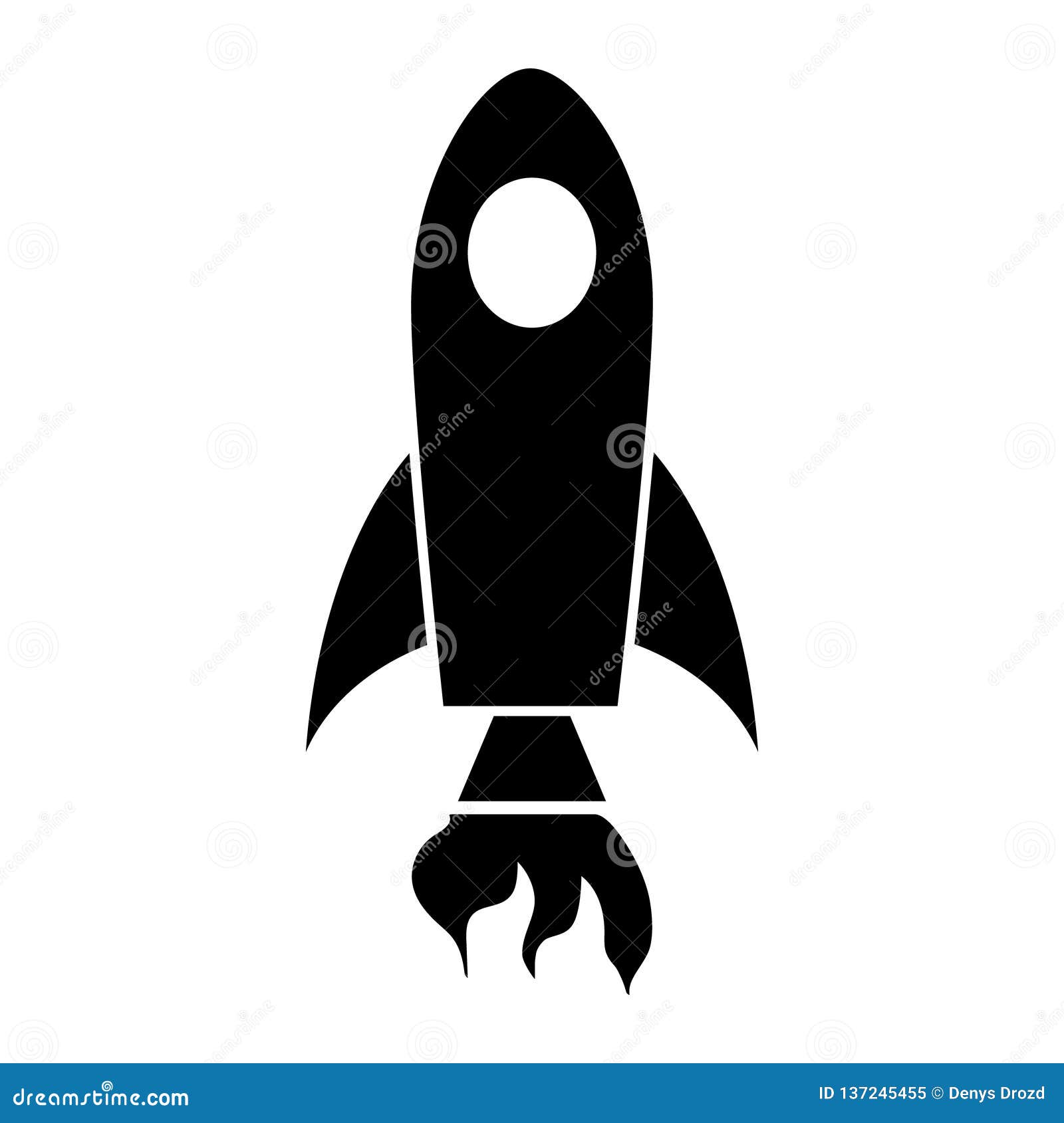 Ícone Do Navio De Rocket, ícone Liso Da Ilustração Do Vetor Do