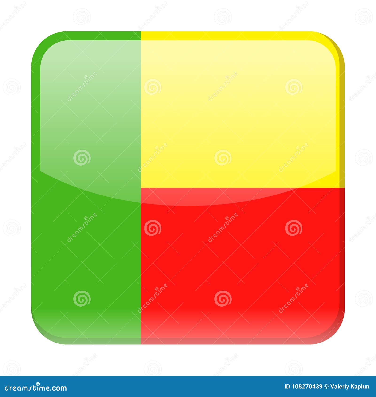 Ícone do quadrado do vetor da bandeira de Benin - ilustração