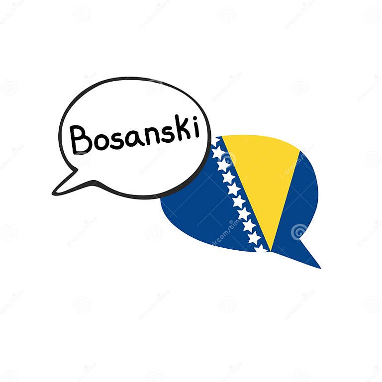 Übersetzung Die Bosnische Sprache Vektorillustration Von Zwei