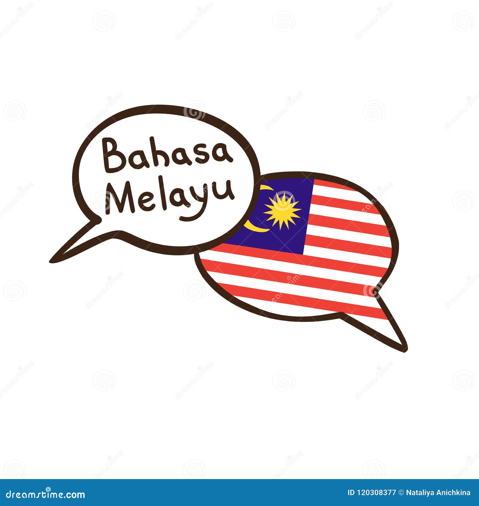 Übersetzung: Malaysische Sprache Vektorillustration Der Hand