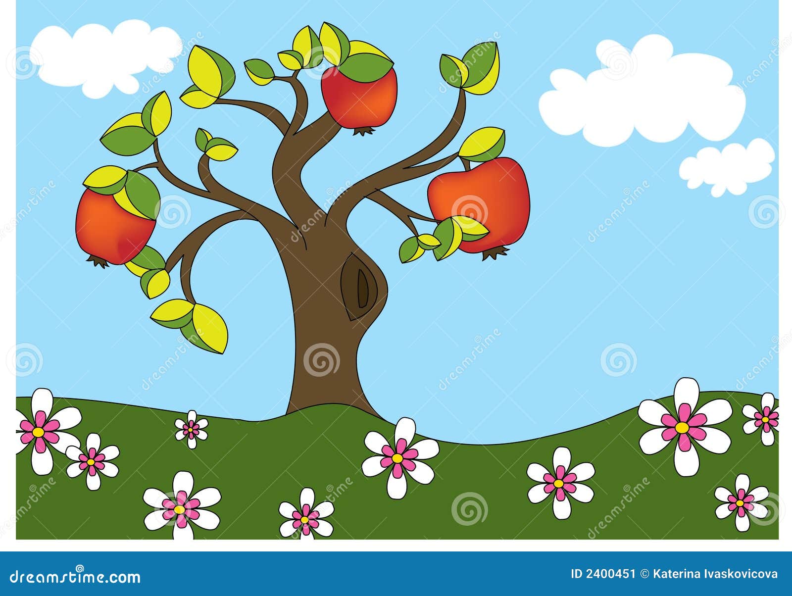 苹果树图片 卡通生长图片