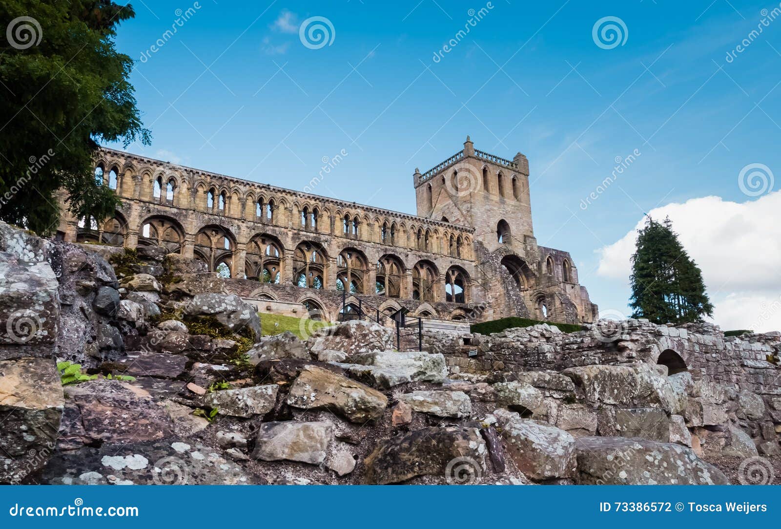 Αβαείο Jedburgh, Σκωτία. Ανοδική άποψη των καταστροφών του αβαείου Jedburgh στην παραμεθόρια περιοχή Scottisch στη Σκωτία