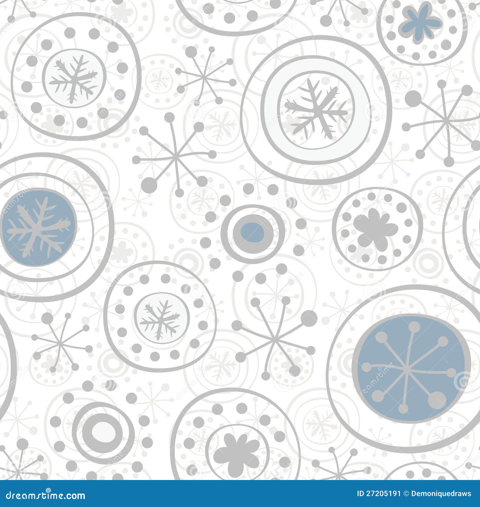 γκρίζα snowflakes στο λευκό. Χειμερινός τύπος λεπτής μονοχρωματικής ανασκόπησης με λεπτά snowflakes με τα αστέρια και τα σημεία στην άσπρη ανασκόπηση, με τα κόκκινα και μπλε στοιχεία, άνευ ραφής προτύπου για το έγγραφο και καρτών