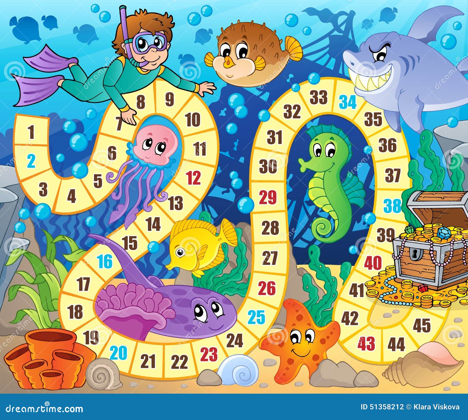Εικόνα επιτραπέζιων παιχνιδιών με το υποβρύχιο θέμα 2 - διανυσματική απεικόνιση eps10