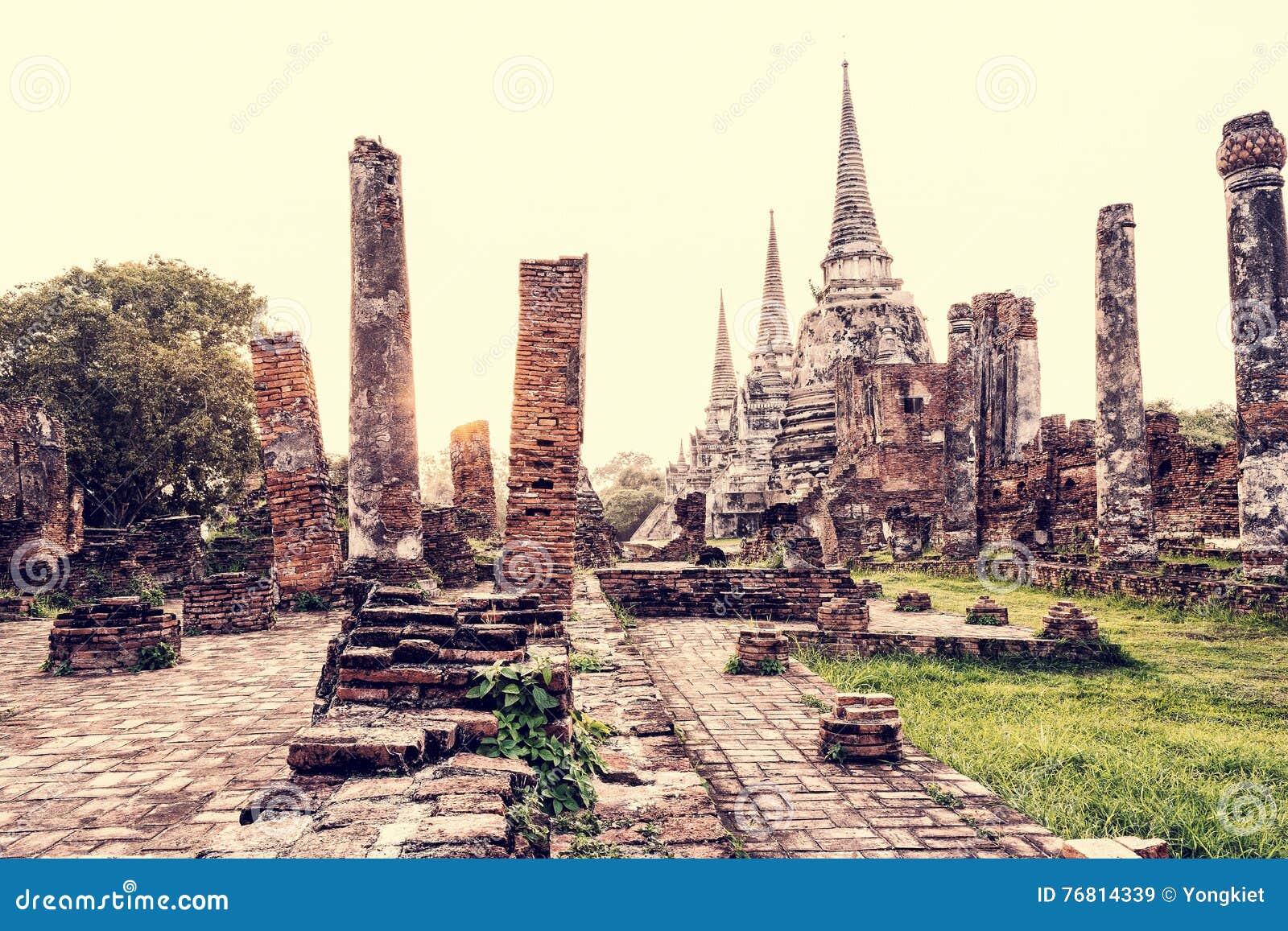 Εκλεκτής ποιότητας Si Sanphet, Ταϊλάνδη Wat Phra. Εκλεκτής ποιότητας καταστροφές ύφους και αρχαία αρχιτεκτονική παγοδών Wat Phra διάσημης έλξης ναών Si Sanphet της παλαιάς κατά τη διάρκεια του ηλιοβασιλέματος στο ιστορικό πάρκο Si Ayutthaya Phra Nakhon στην επαρχία Ayutthaya, Ταϊλάνδη