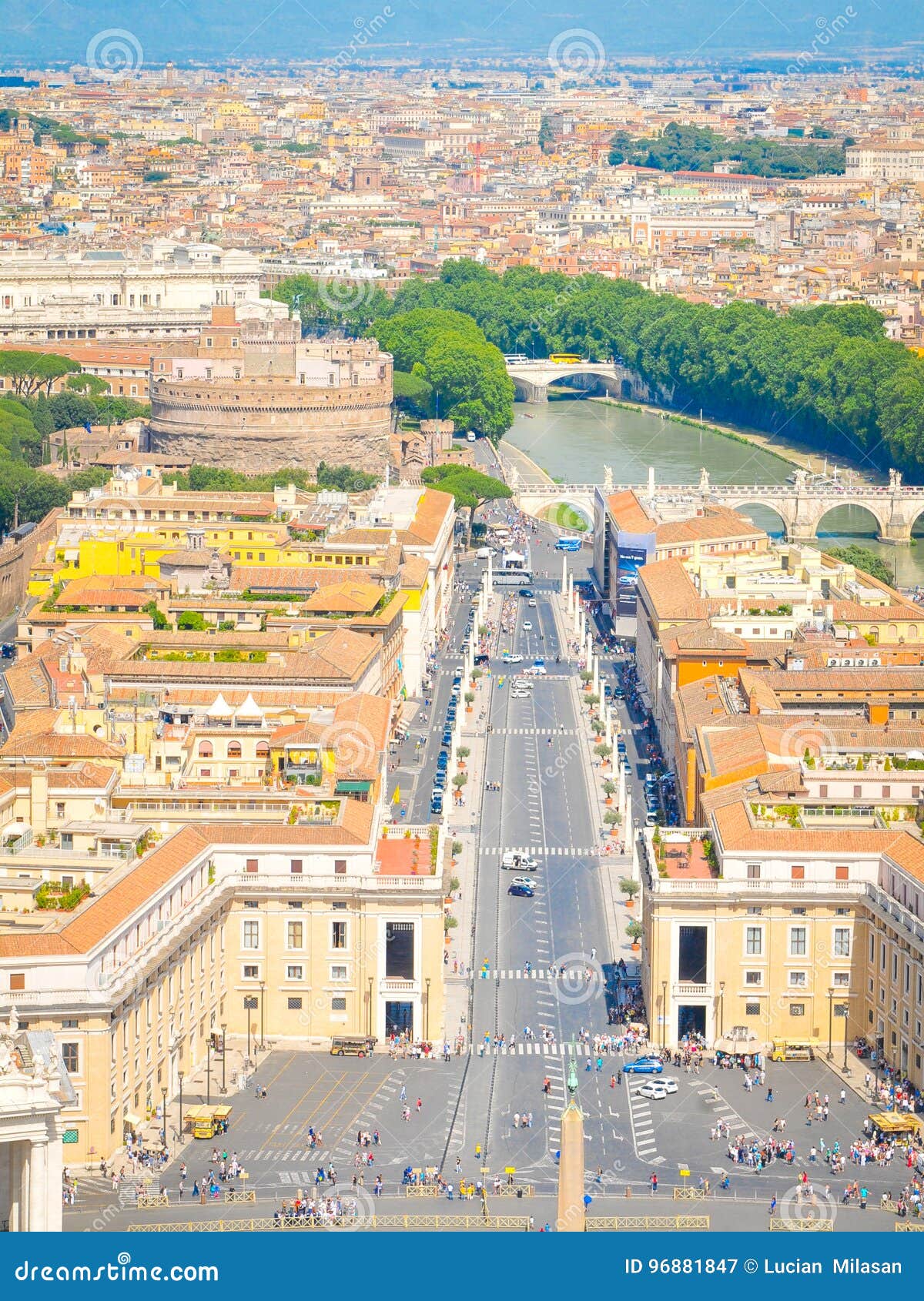 εναέρια όψη της Ρώμης. Εναέρια άποψη της Ρώμης όπως βλέπει από την κορυφή της βασιλικής Αγίου Peter