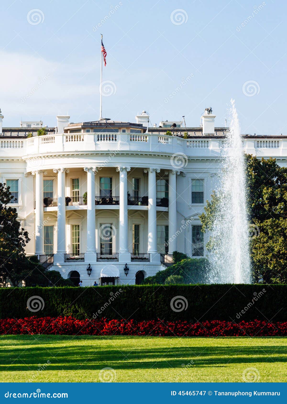 λευκό σπιτιών. Ο Λευκός Οίκος, άποψη νότιων χορτοταπήτων, Washington DC, ΗΠΑ