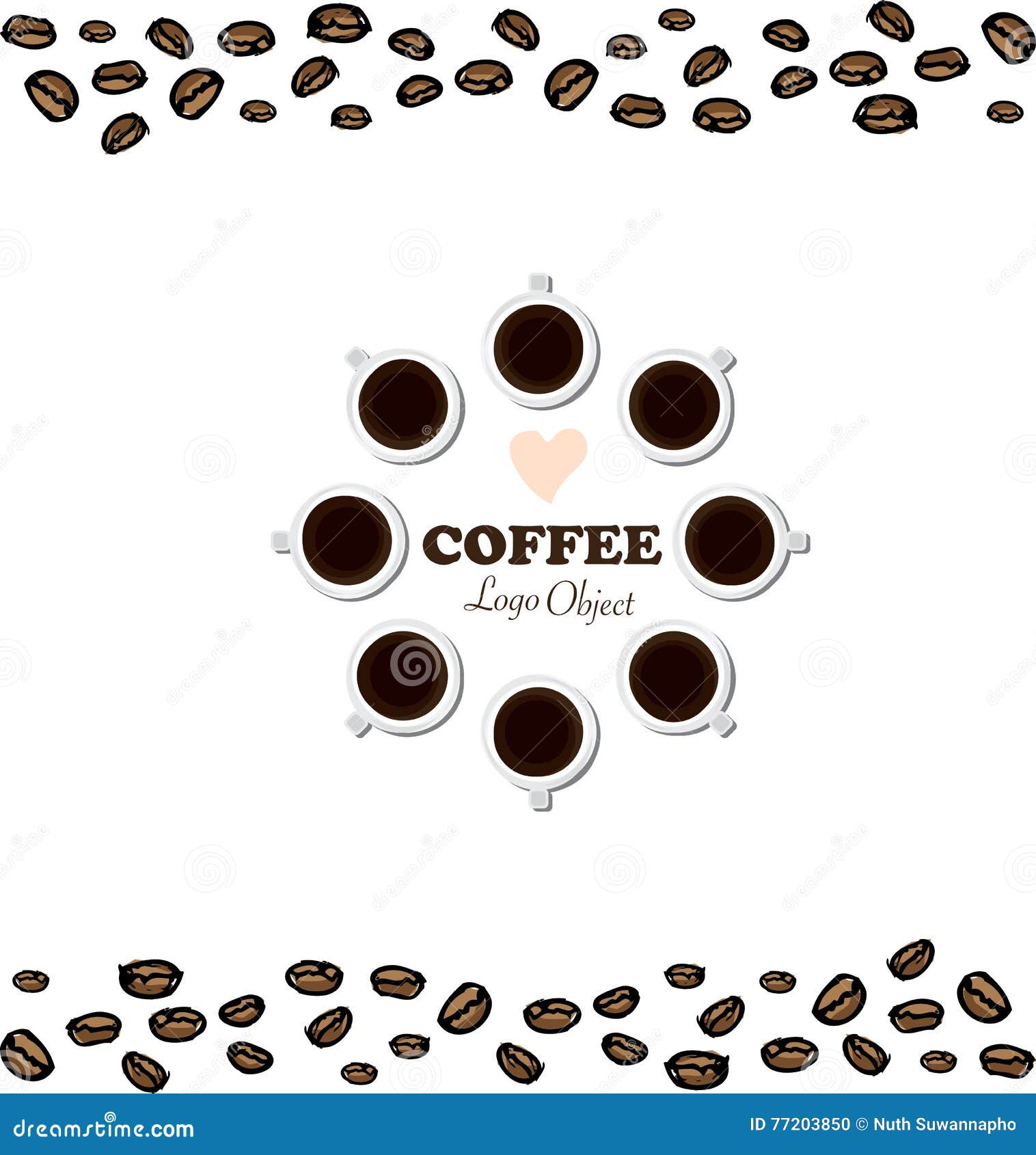 Καφές. Γραφικό εικονίδιο λογότυπων αντικειμένου καφέ