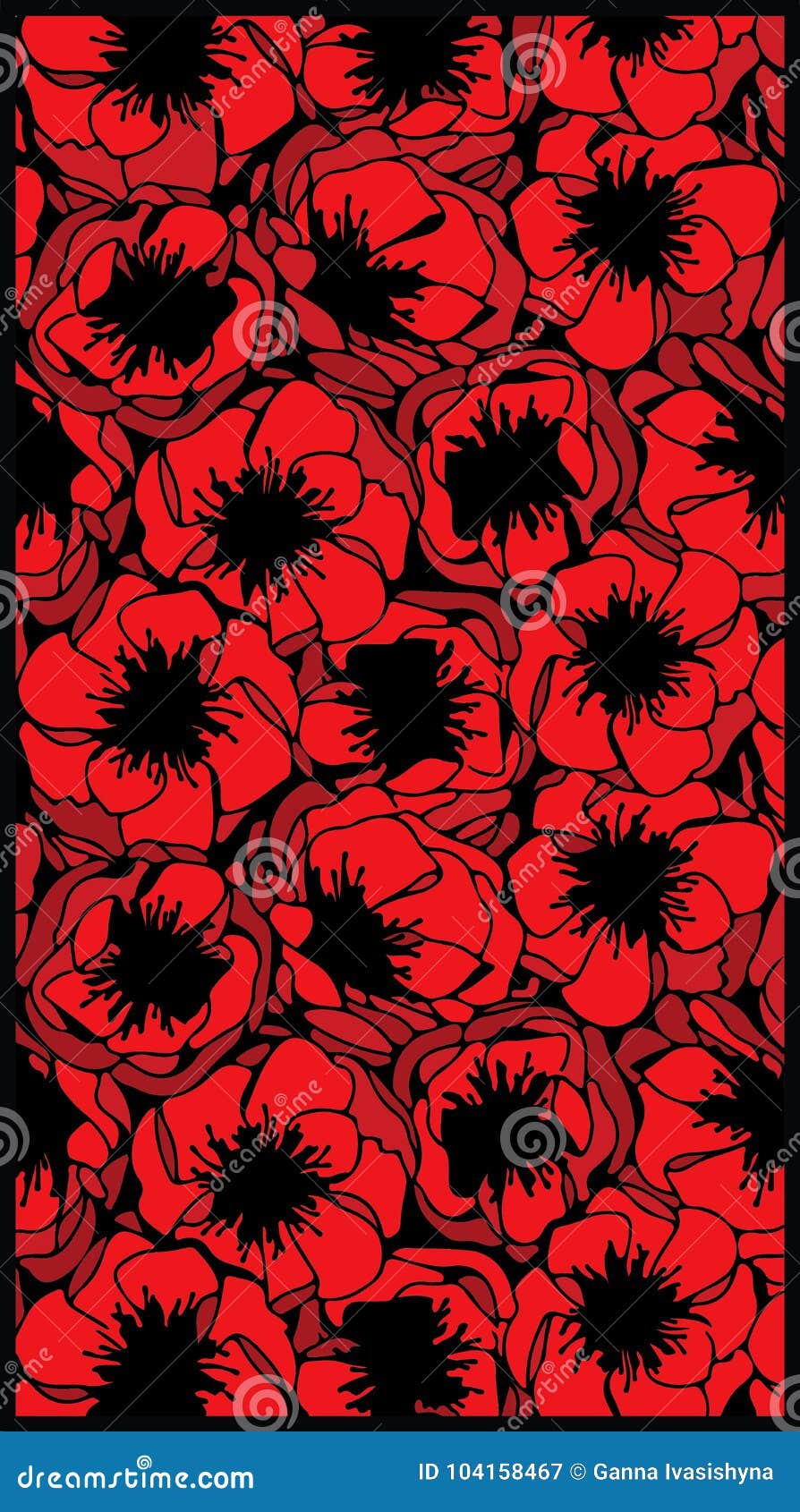 Πρότυπο των λουλουδιών παπαρουνών κόκκινο λουλουδιών Μπορέστε να χρησιμοποιηθείτε ως υπόβαθρο, ταπετσαρία, τυπωμένα κλωστοϋφαντουργικά προϊόντα