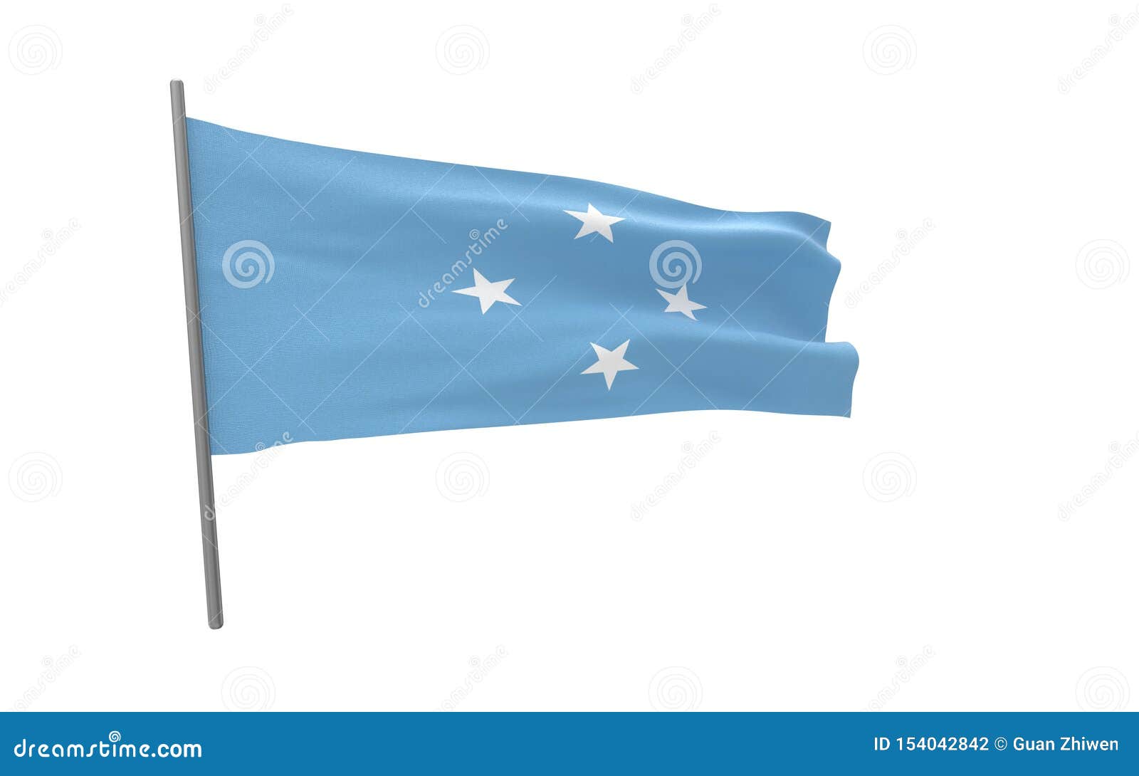 Σημαία της Μικρονησίας. Απεικόνιση μιας κυματίζοντας σημαίας της Μικρονησίας r