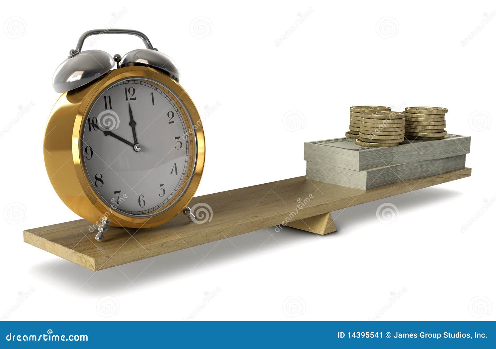 χρόνος χρημάτων. ίσος ρολογιών ισορροπίας που κρατά το αριστερό χρημάτων απόθεμα κλιμάκων φωτογραφιών σωστό