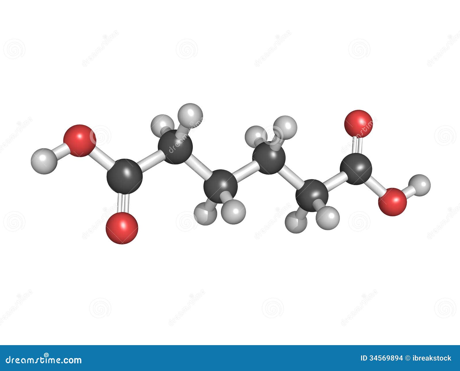 Адипиновая кислота, строительный блок нейлона (полиамида) Иллюстрация ...