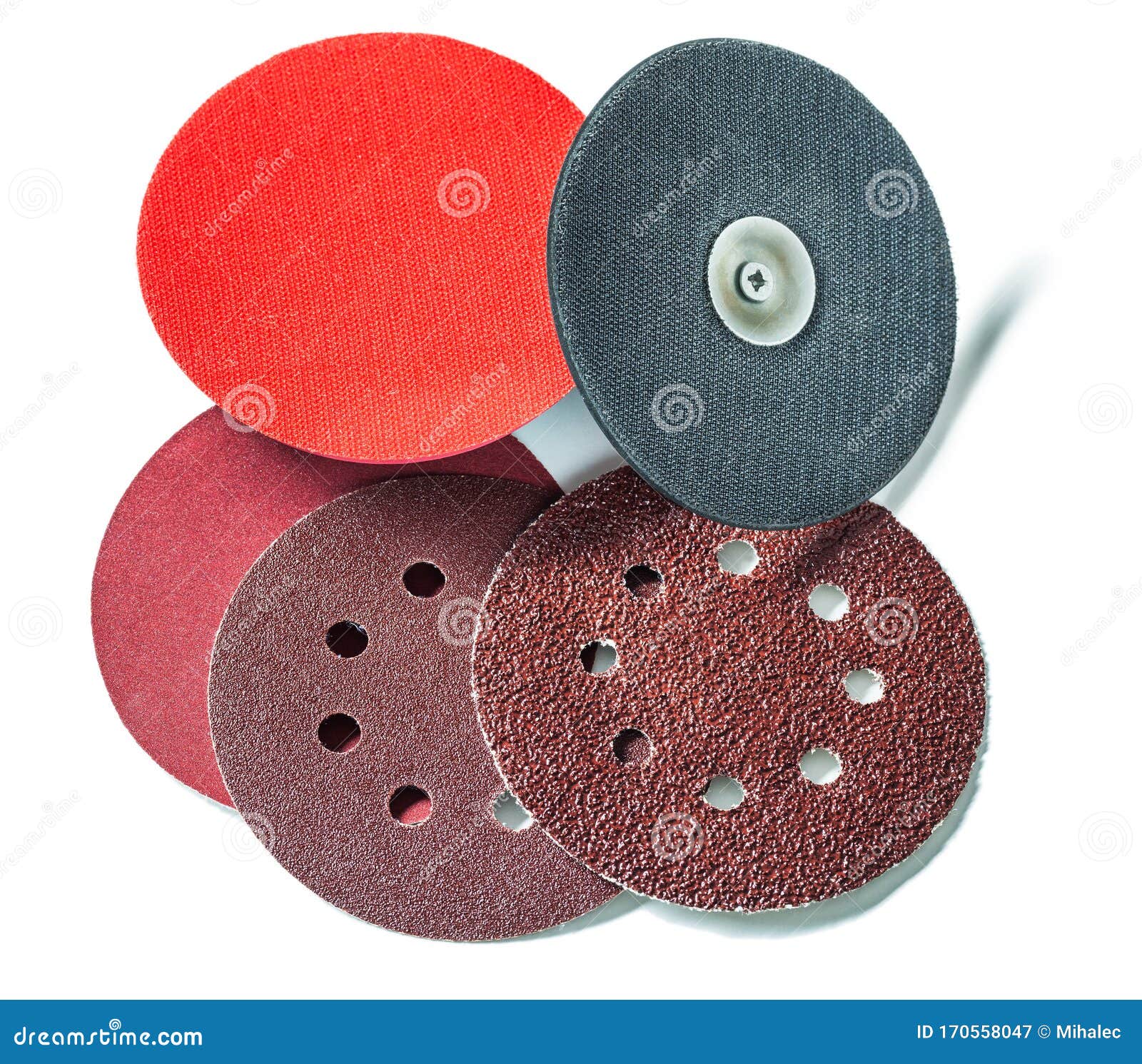 Абразивные диски и отдельные на белом Стоковое Изображение ...