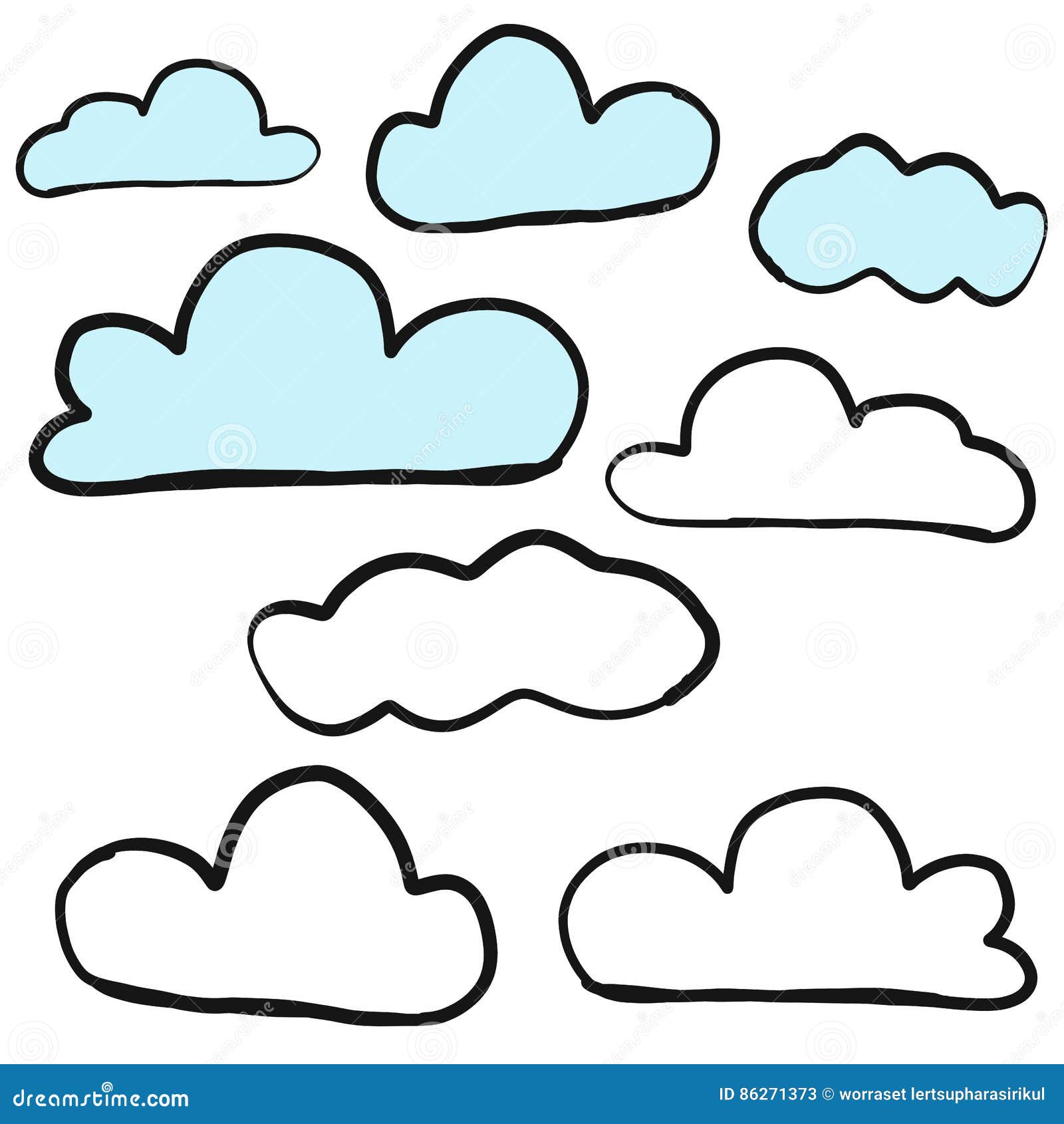 Облако нарисованное скетч