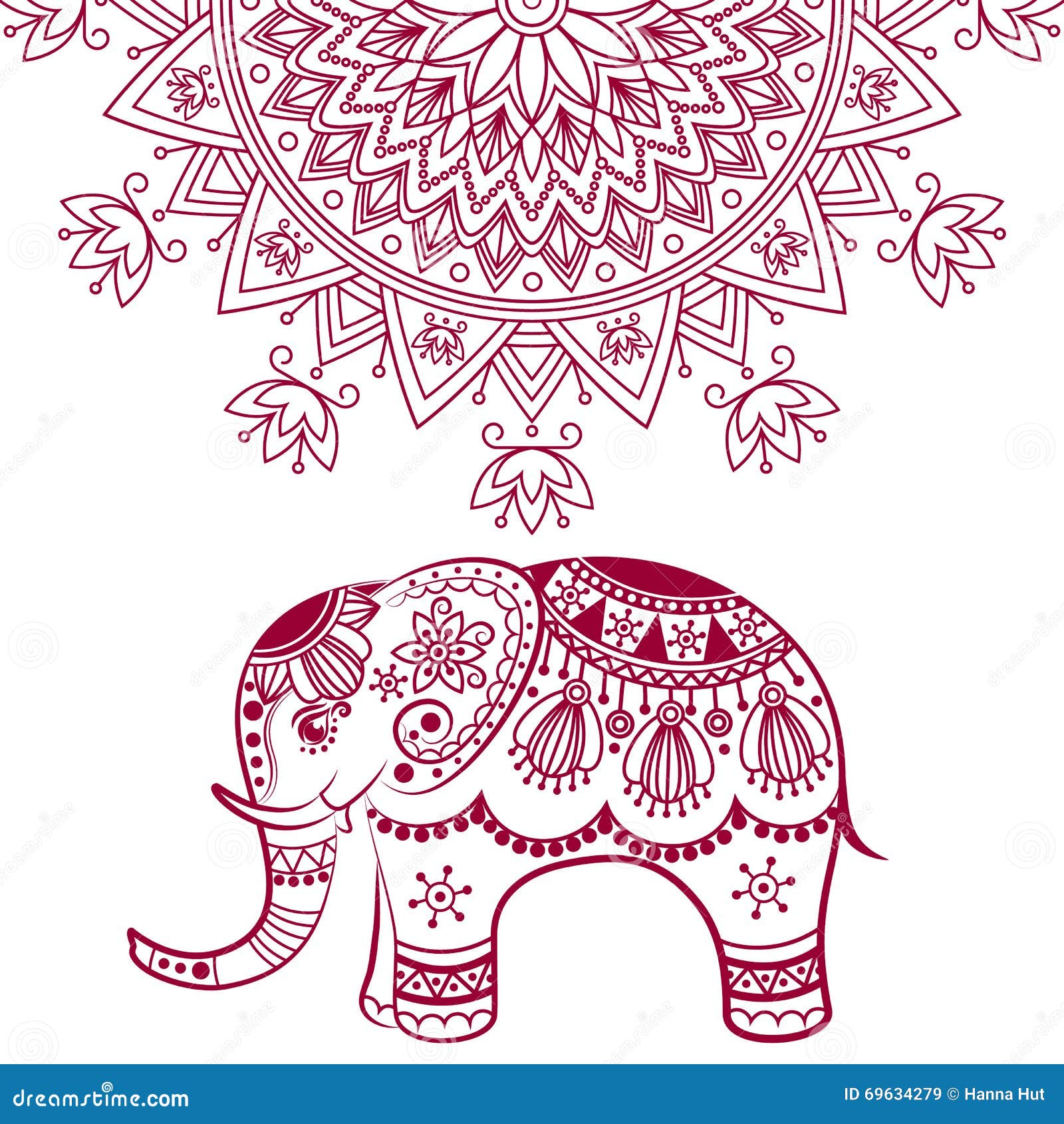 Слон точечная роспись трафарет