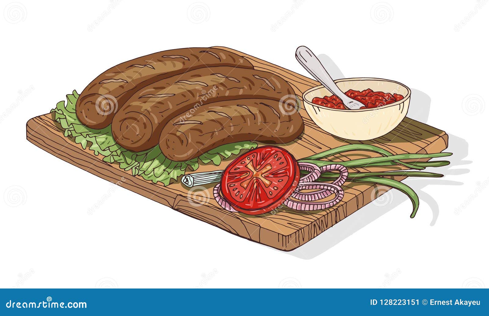 Векторное изображение грузинских блюд