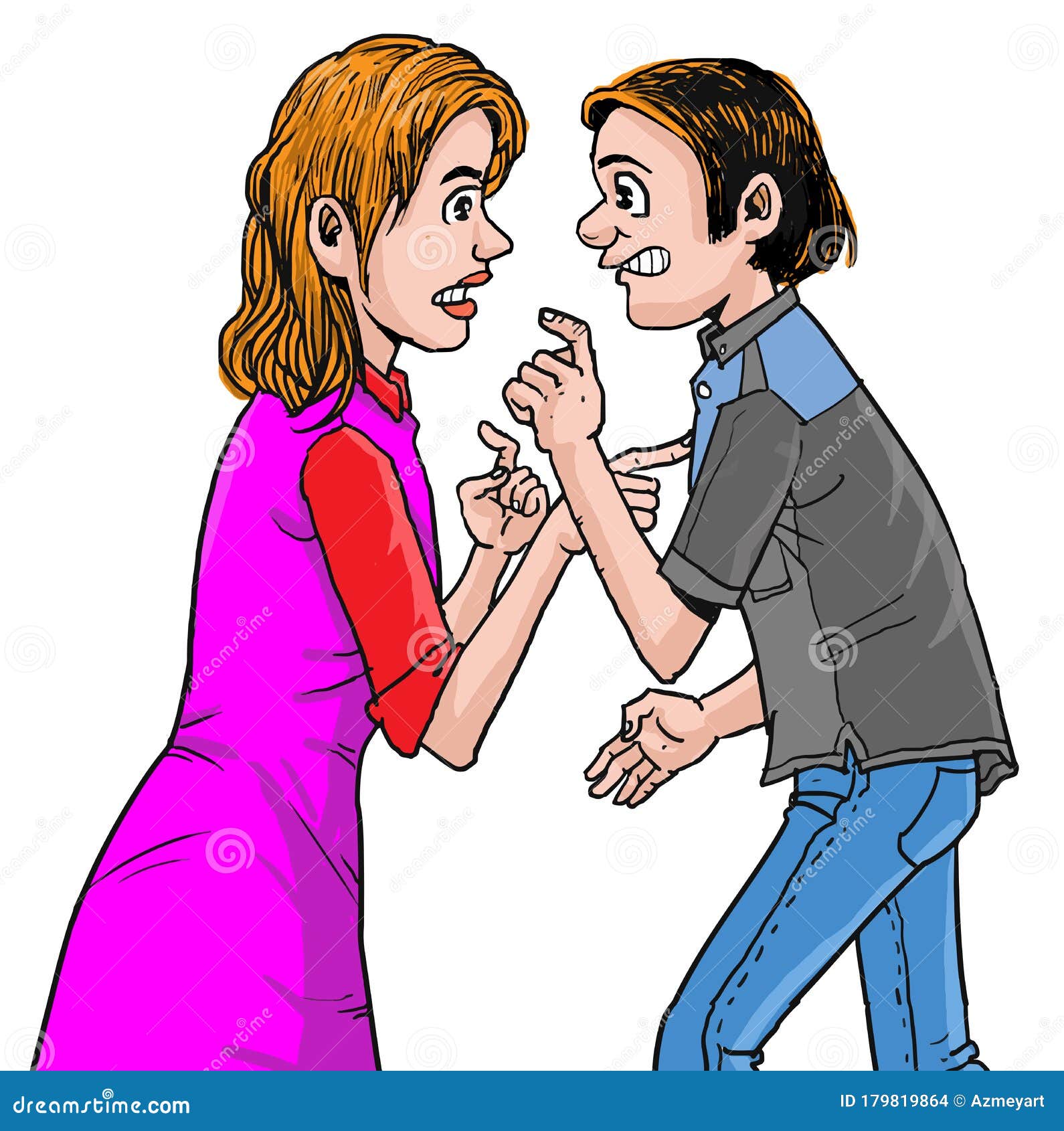 Аргумент и конфликт пар карикатур Иллюстрация вектора - иллюстрации ...