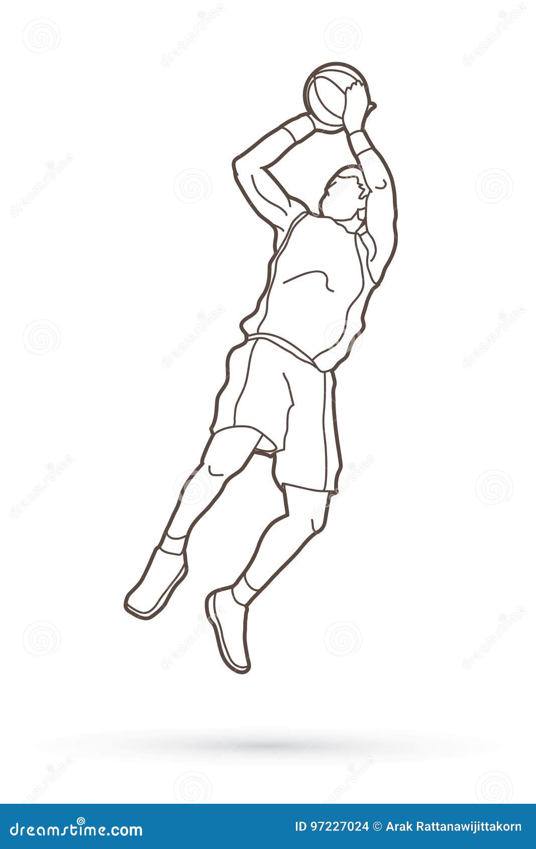Рисунок баскетболиста в движении
