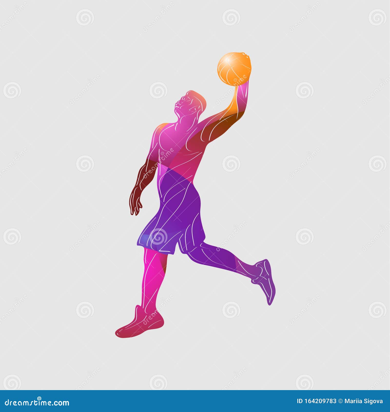 Slam Dunk Color Vector Silhouette 164209783