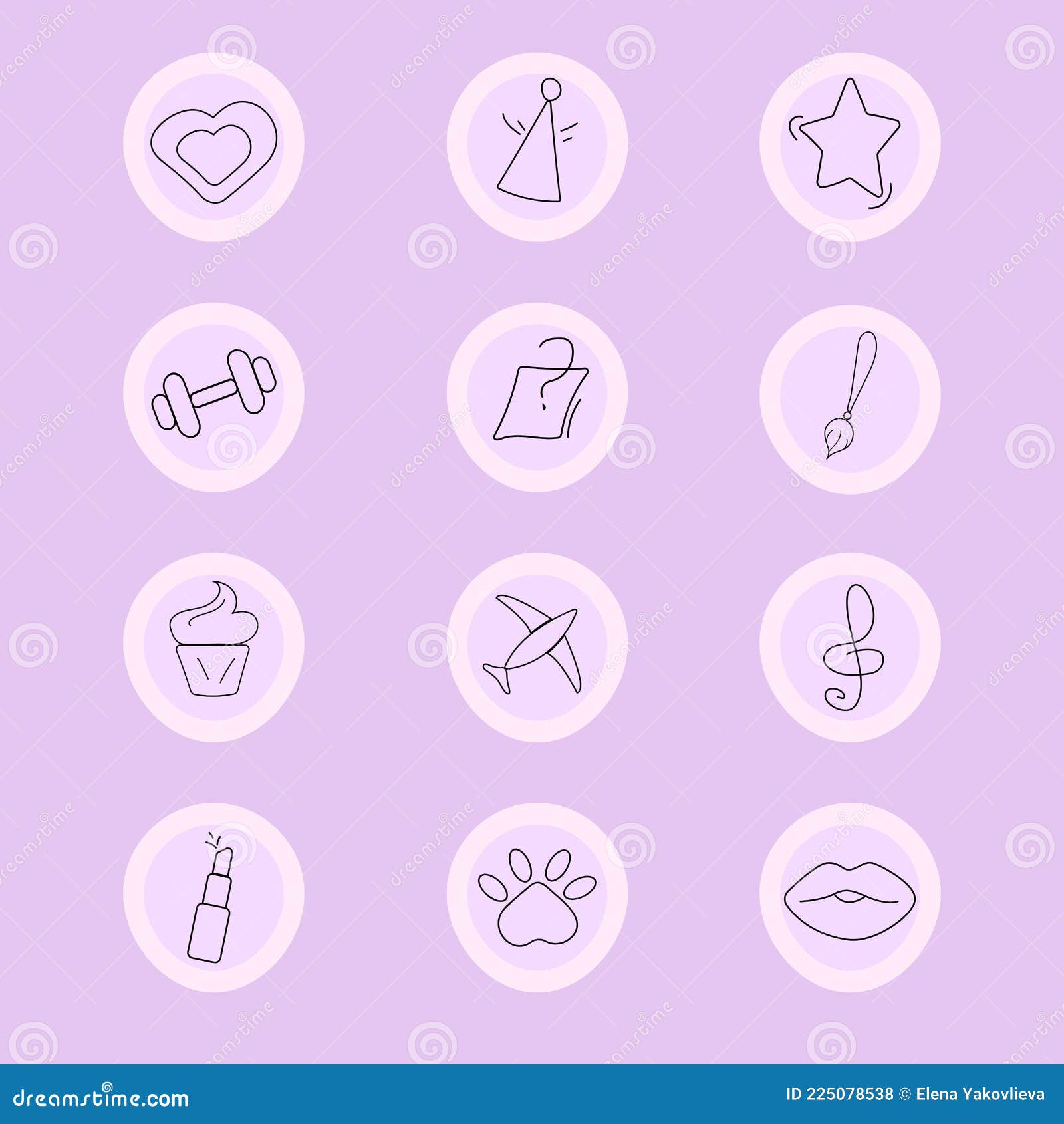 Design & Templates Instagram Story Highlight Covers Pink Purple Abstract Icons Stationery