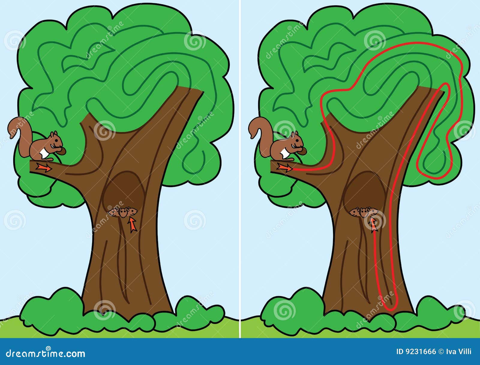 Лабиринт дерево для детей