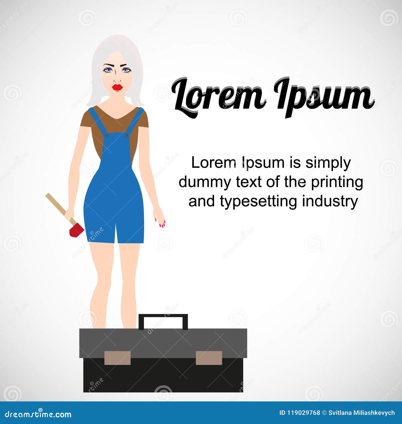 В изображении девушка мастер Иллюстрация штока - иллюстрации ...