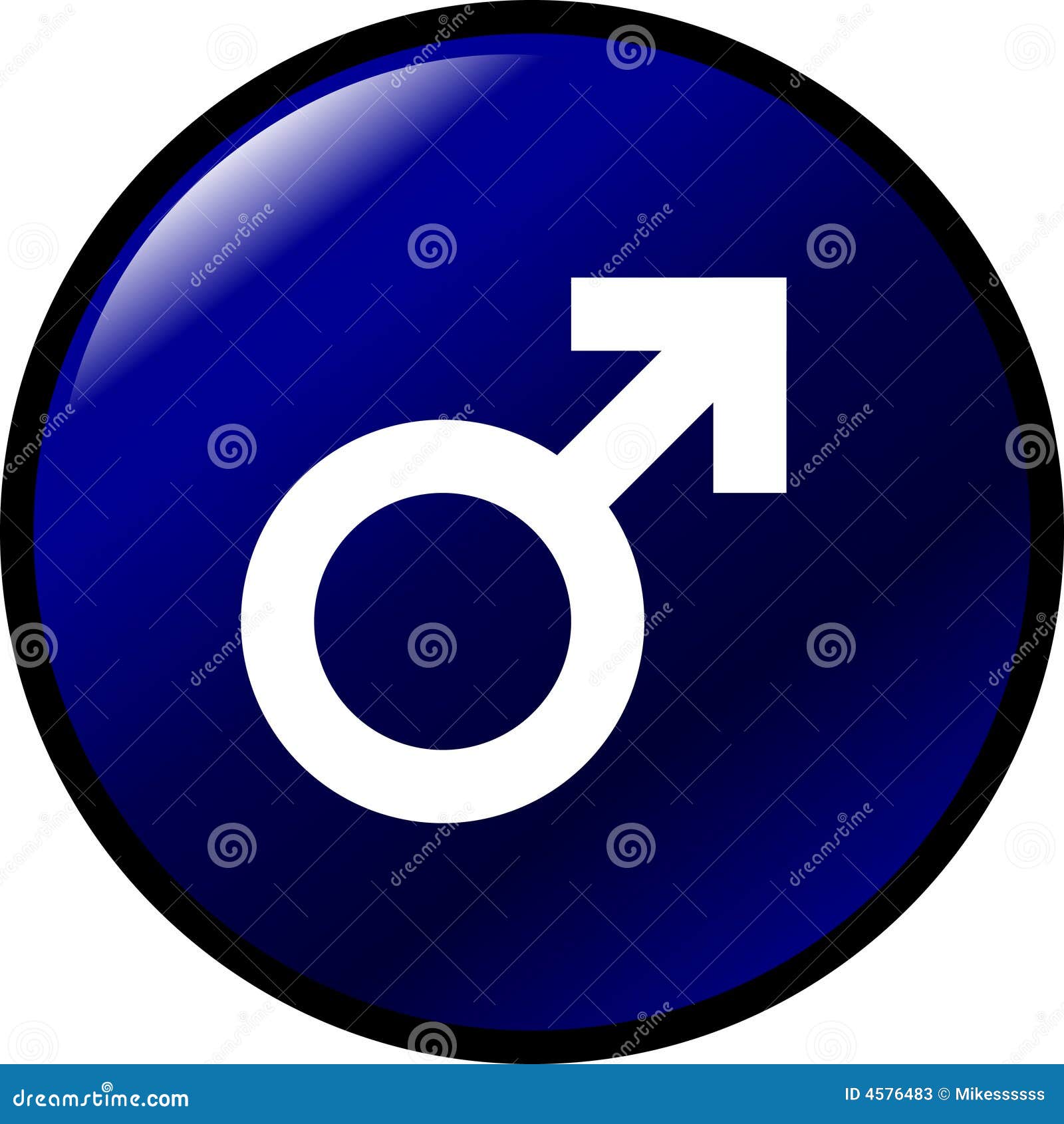 вектор символа голубого рода кнопки мыжской круглый