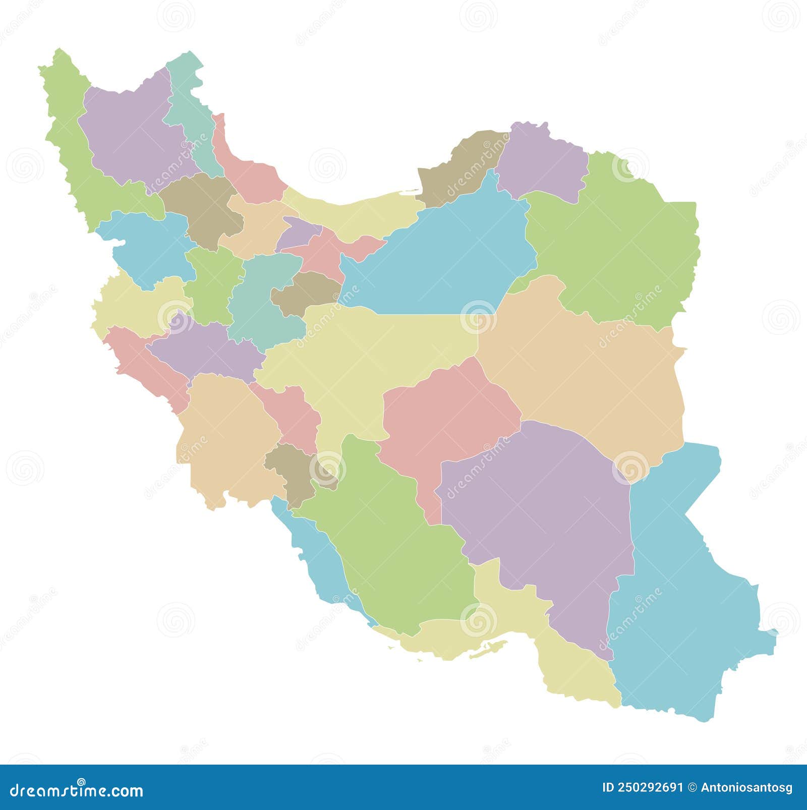 векторная карта иранского языка с провинциями и административно ...