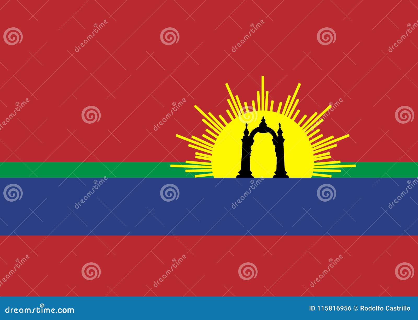 ВЕНЕСУЭЛА И ГОСУДАРСТВО ФЛАГА CARABOBO Иллюстрация штока - иллюстрации ...