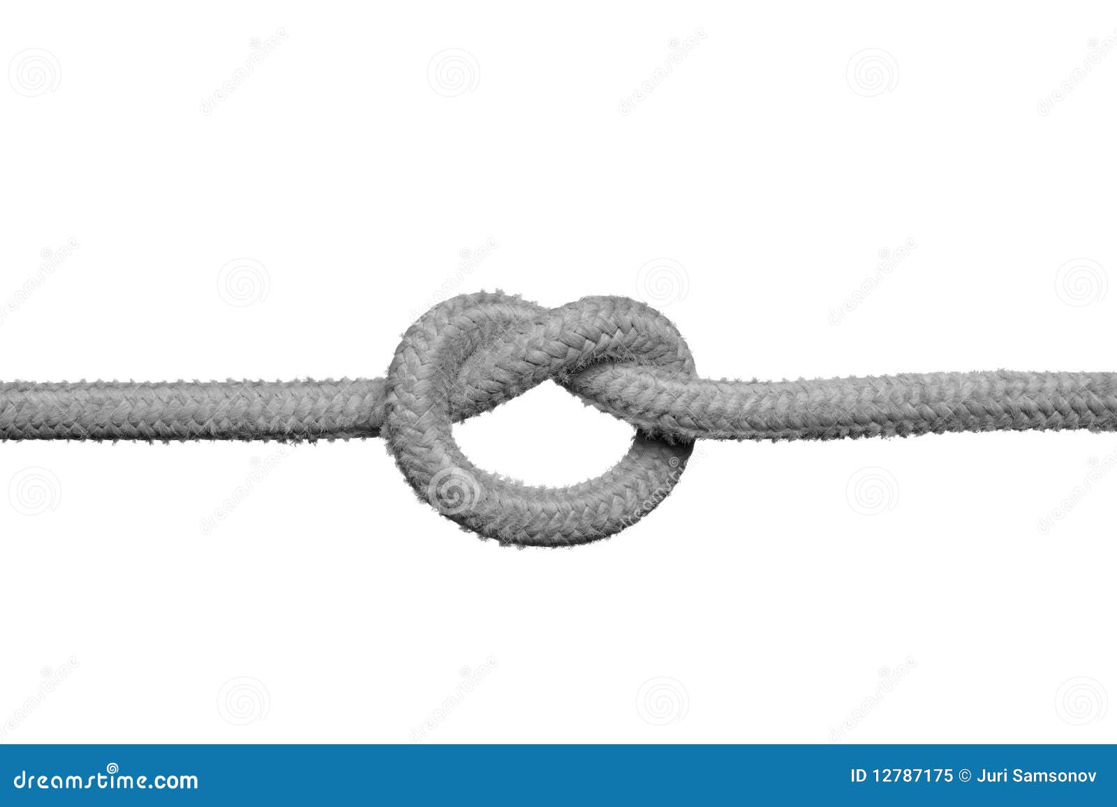 веревочка узла. изолированная предпосылкой белизна веревочки узла