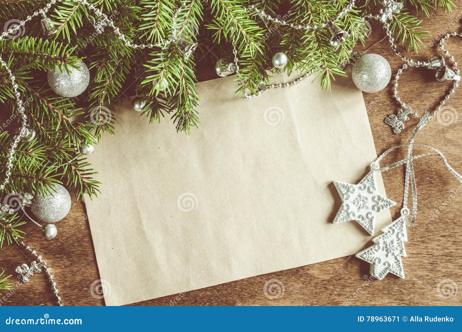 Пустой рождественская открытка или приглашение
