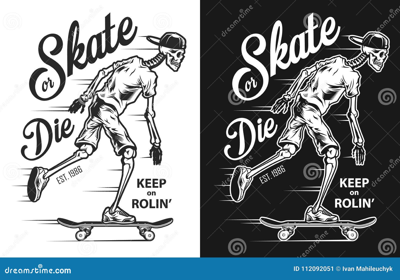 Плакат скейтбординг чёрно белый