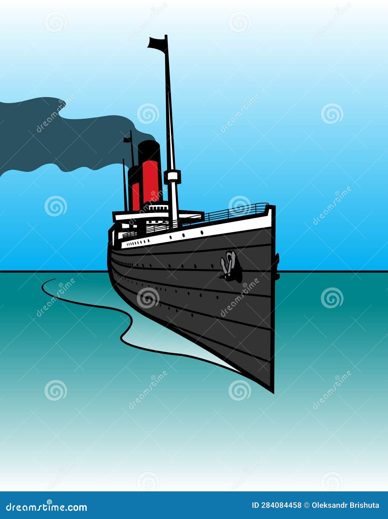 винтажный пассажирский пароход пересекает Атлантический океан ...