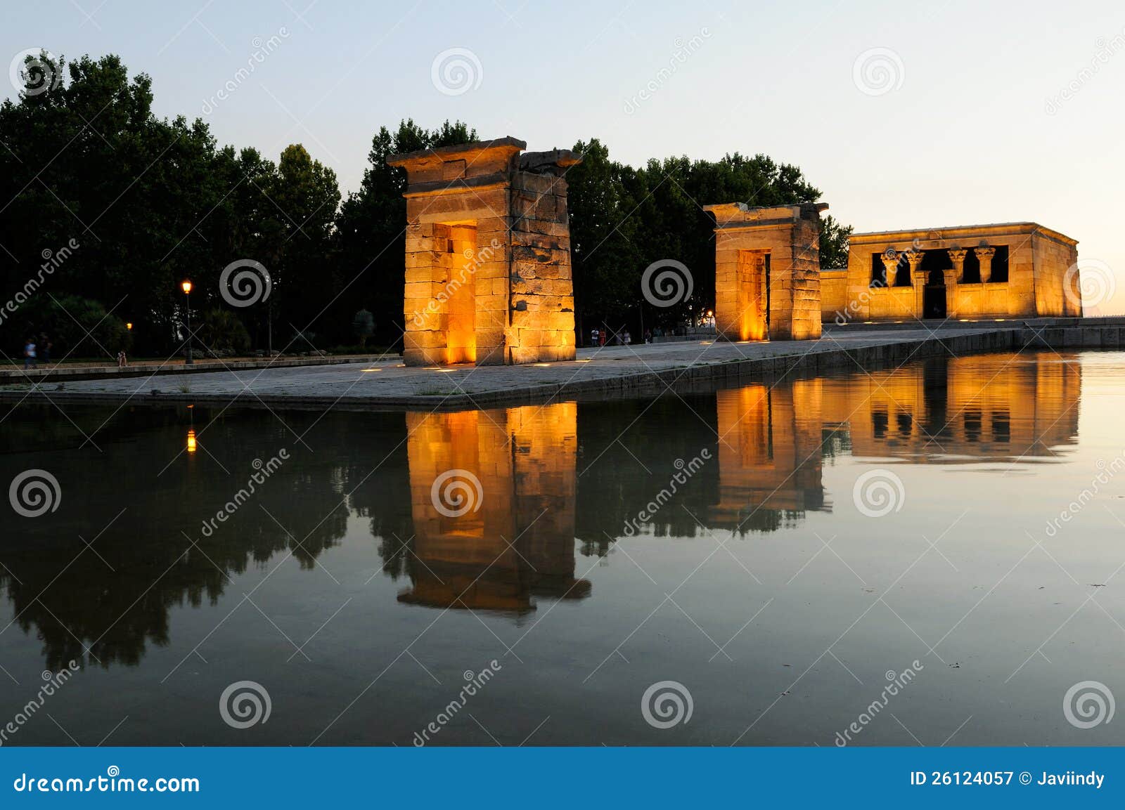 Висок Debod, Мадрид, Испания. Висок Debod, Templo de Debod, Мадрид, Испания