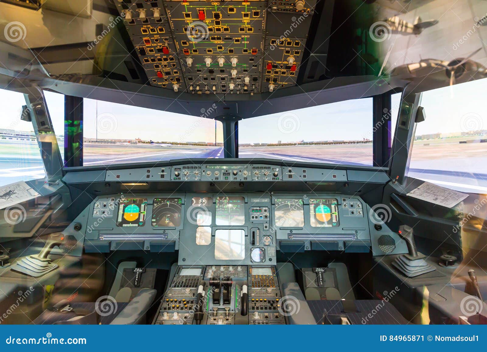 «Вид из кабины пилота самолёта, на…» — создано в Шедевруме