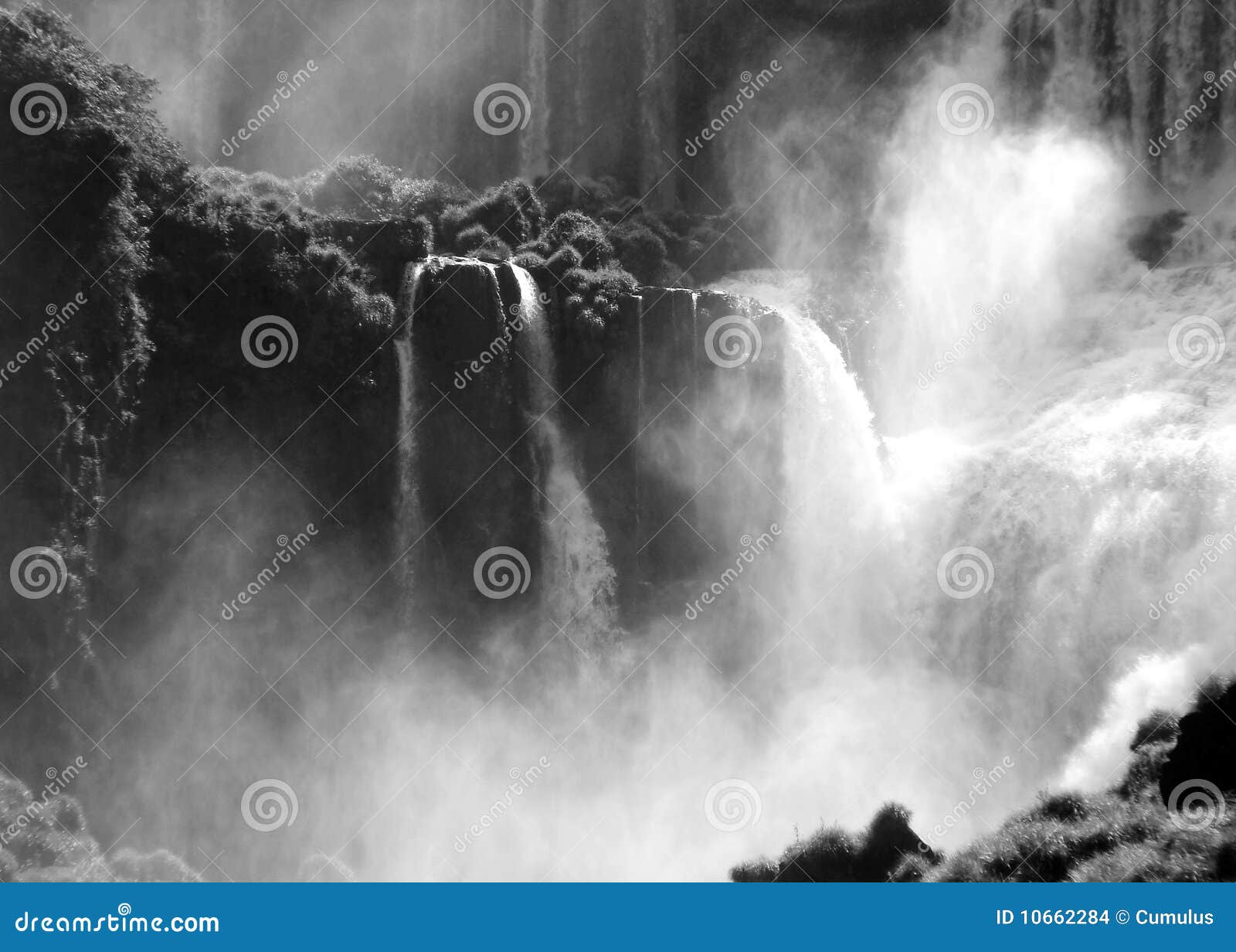 водопад реветь. белизна водопада изображения iguacu Аргентины черная