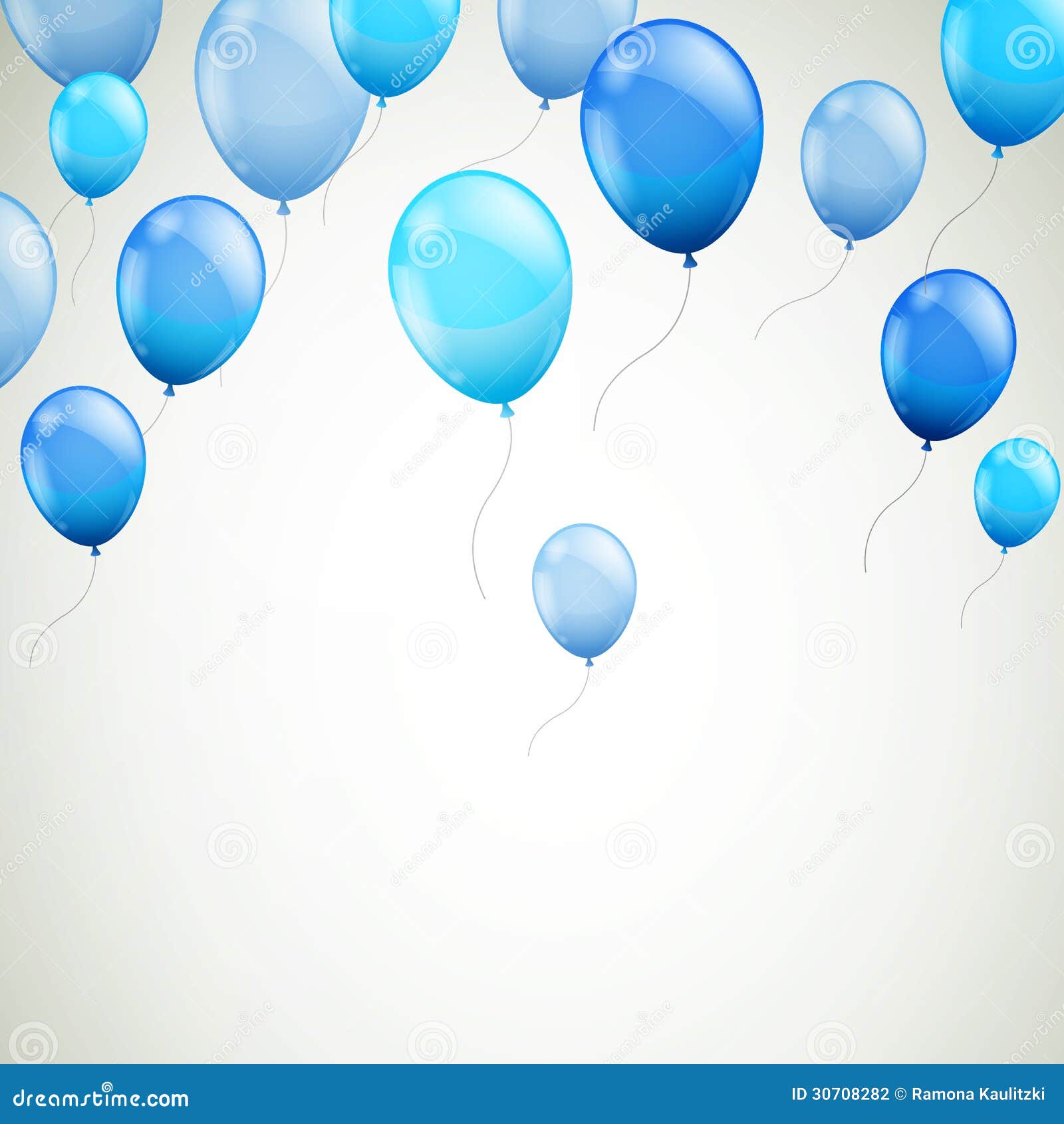 Воздушные шарики на синем фоне