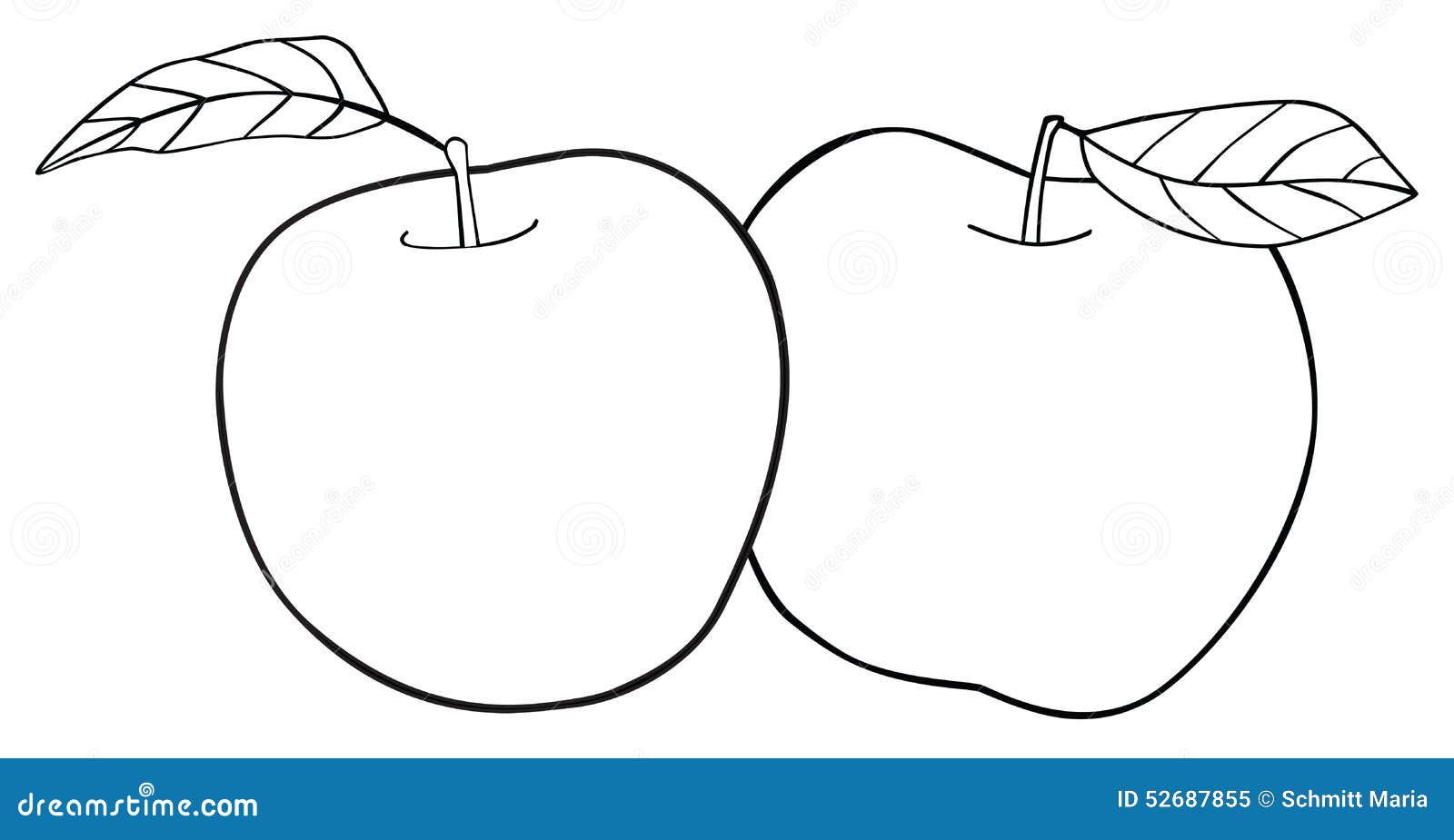 Яблоки на белом фоне для раскрашивания
