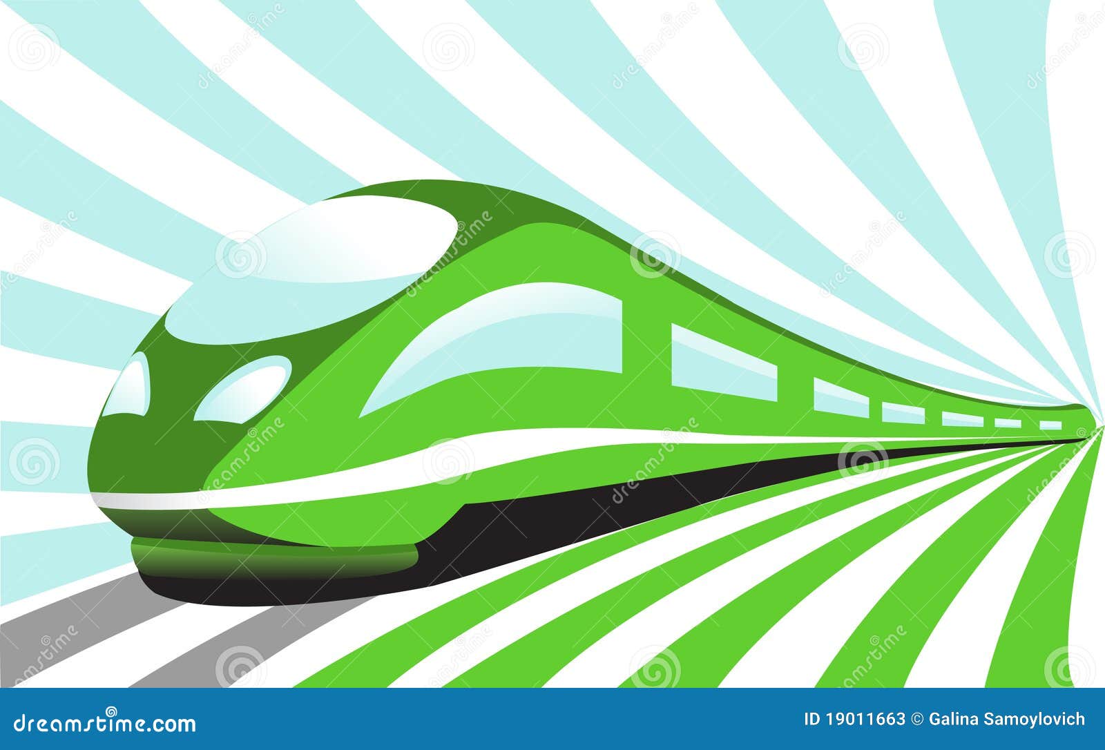 Зеленый поезд абстракция