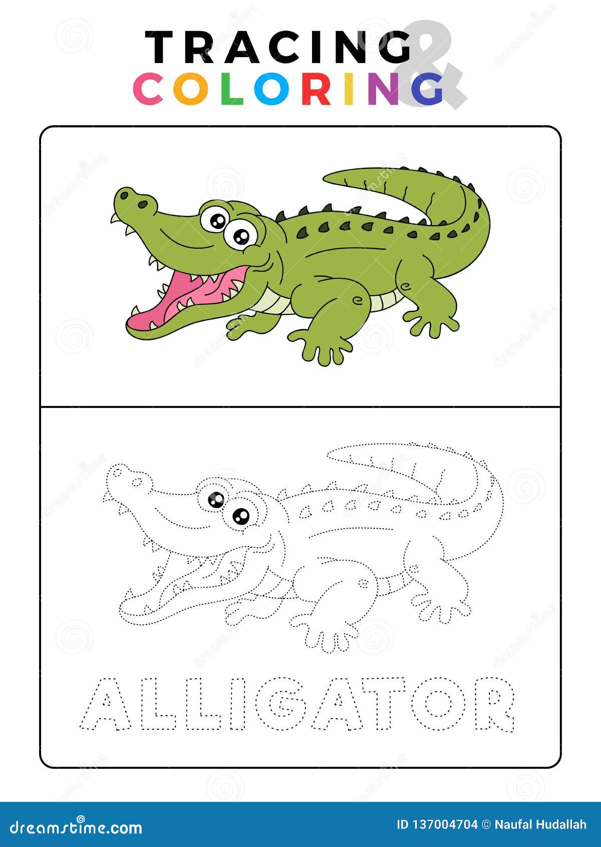 Безвозмездное использование Раскраска Мало Аллигатора Или Крокодил Премиум стоковые картинки