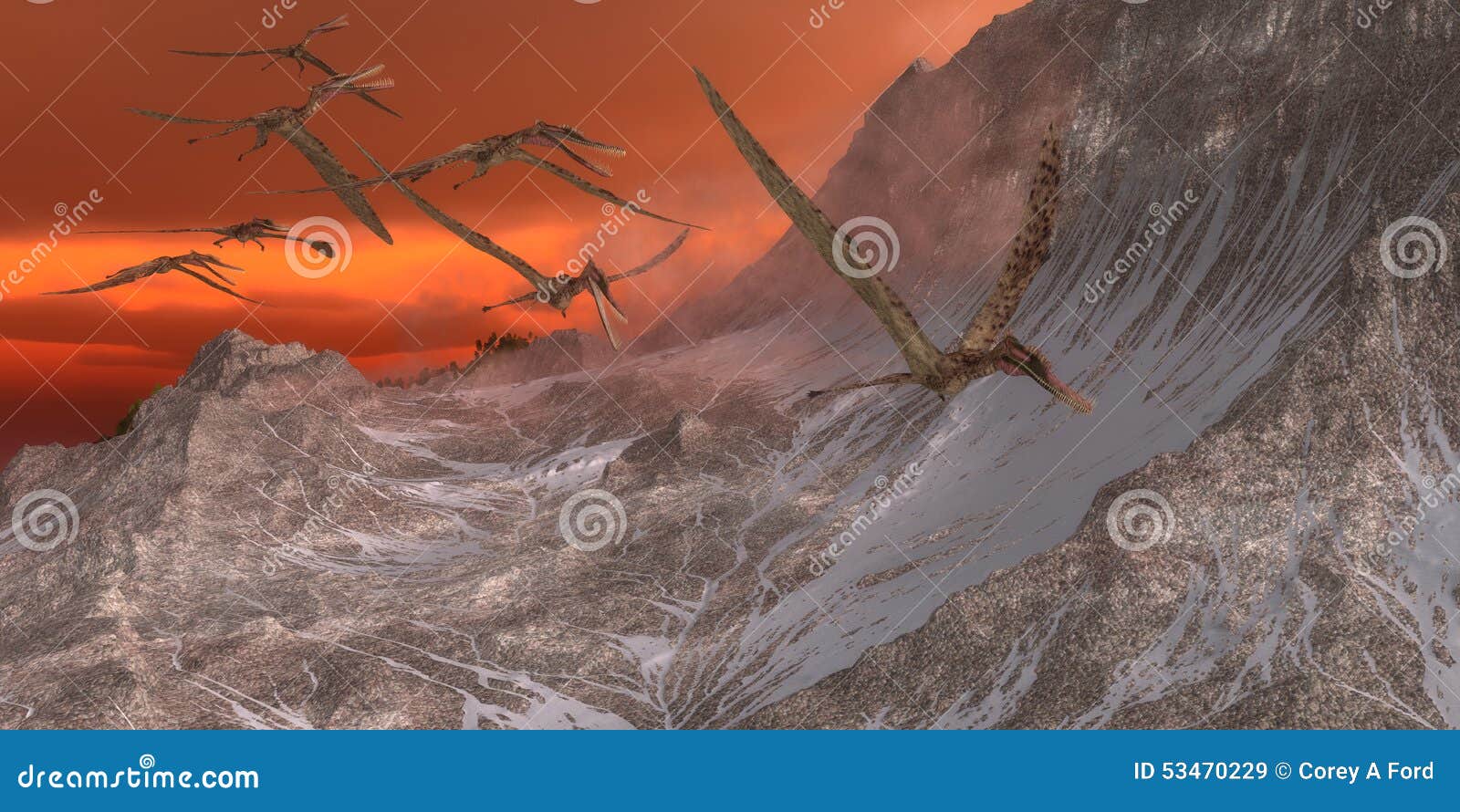 Гад летания Zhenyuanopterus. Zhenyuanopterus было плотоядным pterosaur которое жило в Cretaceous периоде Китая