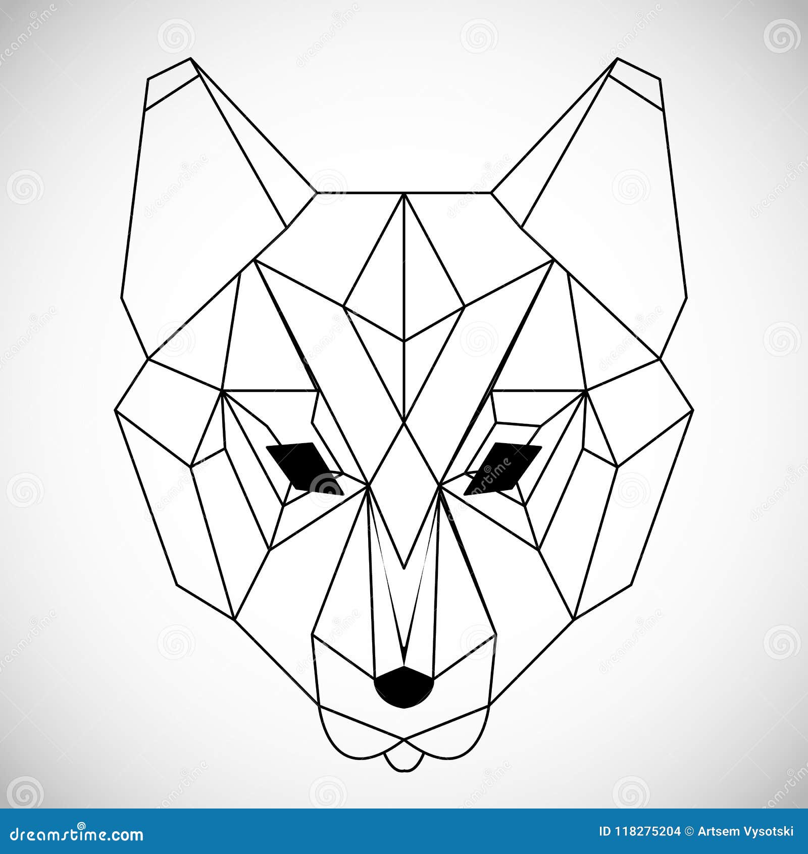 Геометрическая голова волка