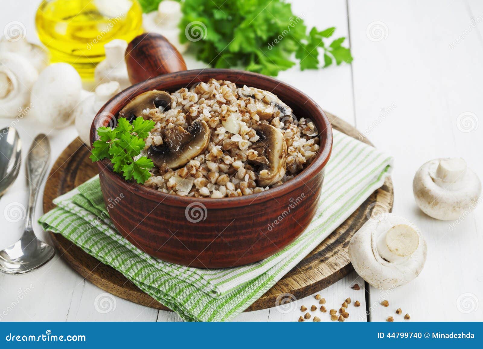 Гречка с грибами и луком ресторне