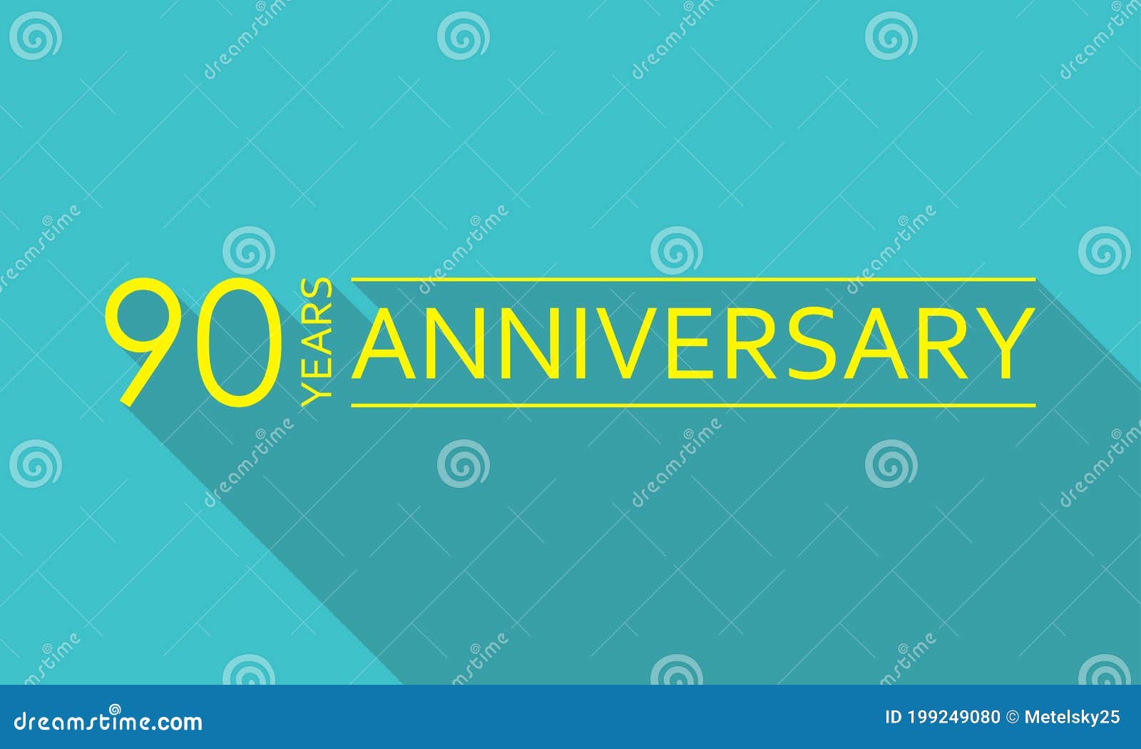 90 Years Anniversary Template. 90 Years Celebration and Congratulation