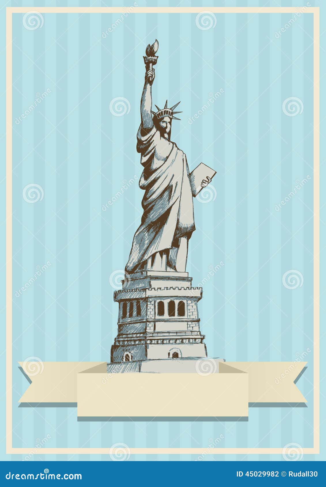 Статуя свободы Нью-Йорк рисунок карандашом легкий