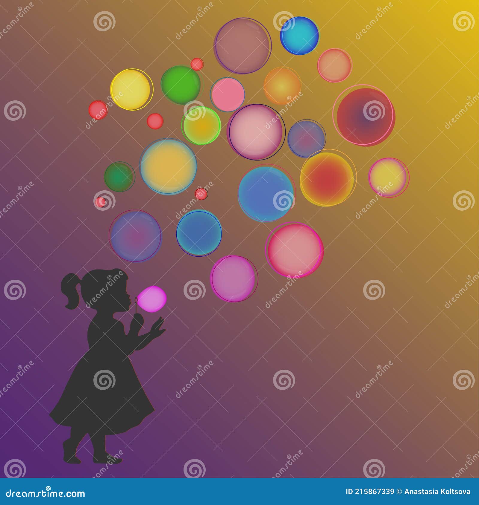 Bubble girl stock vector. Illustration of glow, holiday 215867339