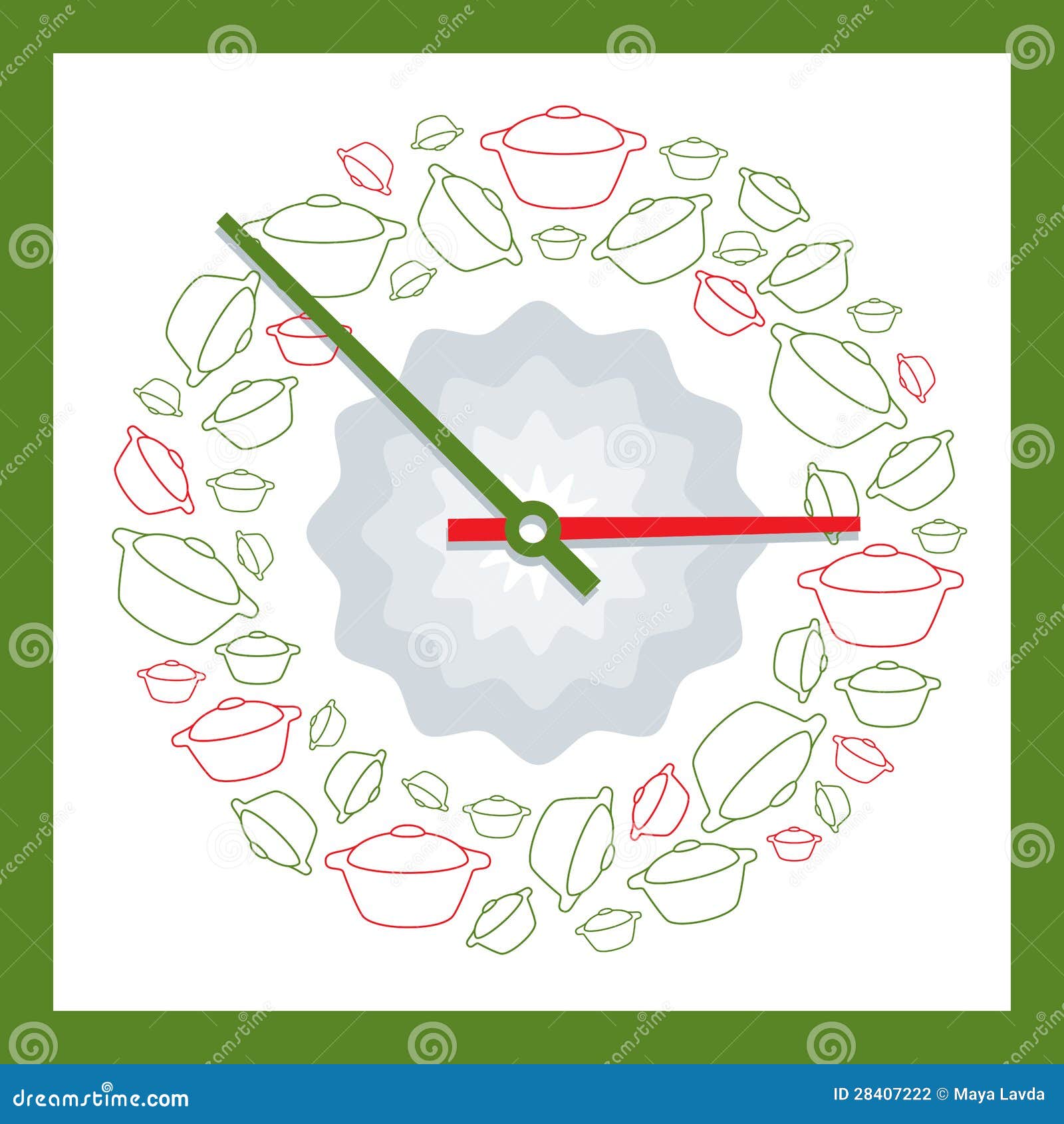 Декоративные часы показывая время съесть