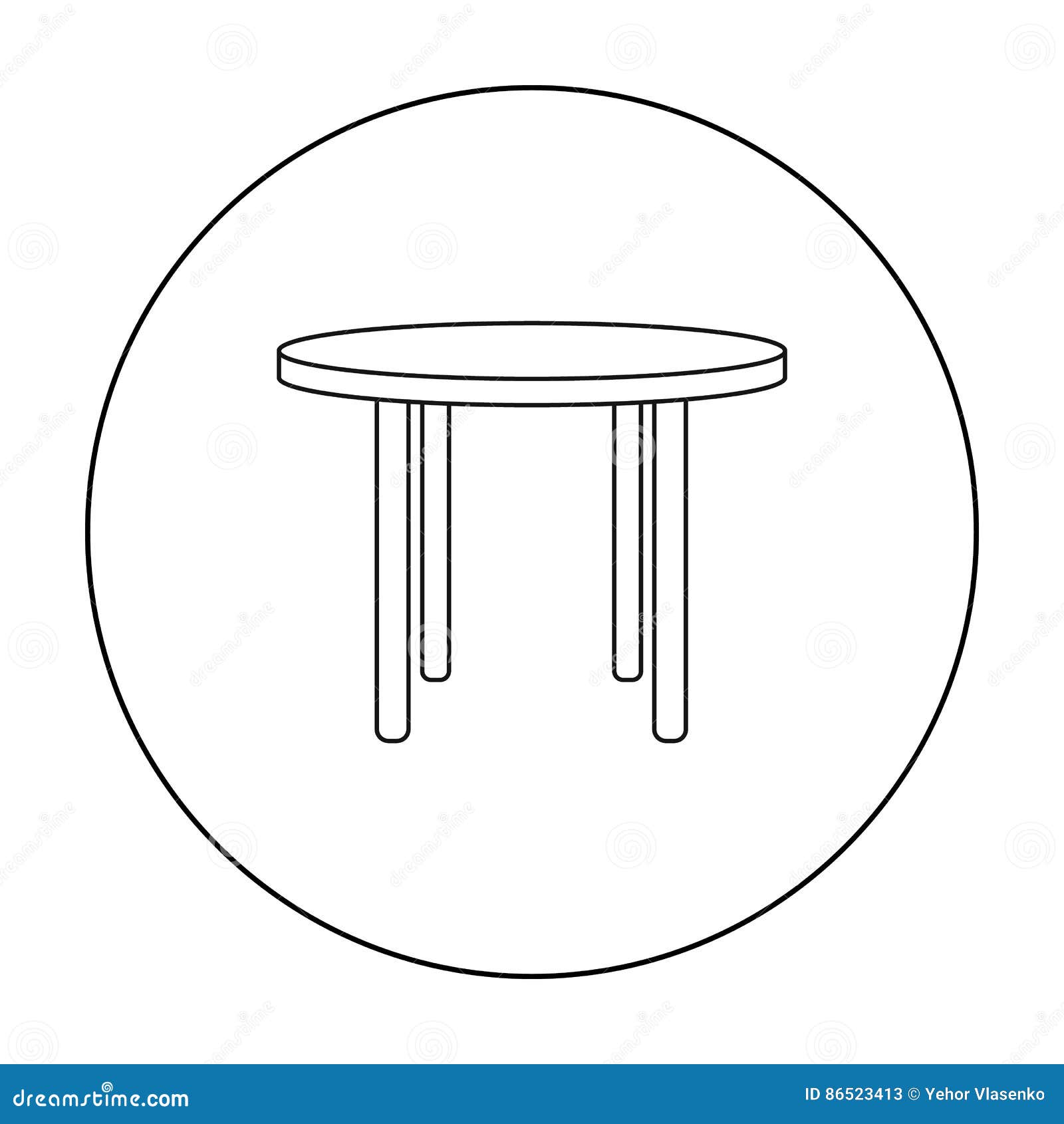 Кухонный стол круглый с рисунком