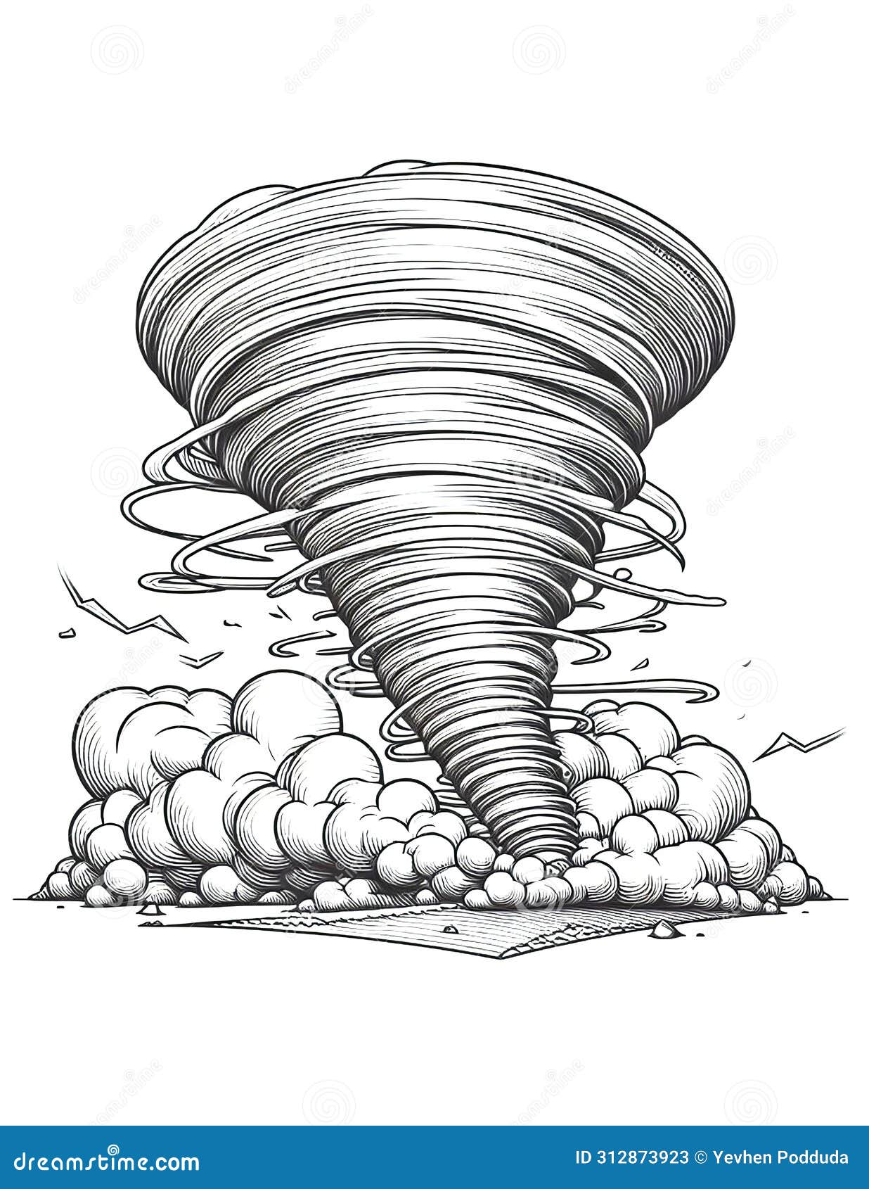 Tornado Fury Coloring Page stock illustration. Illustration of tornado